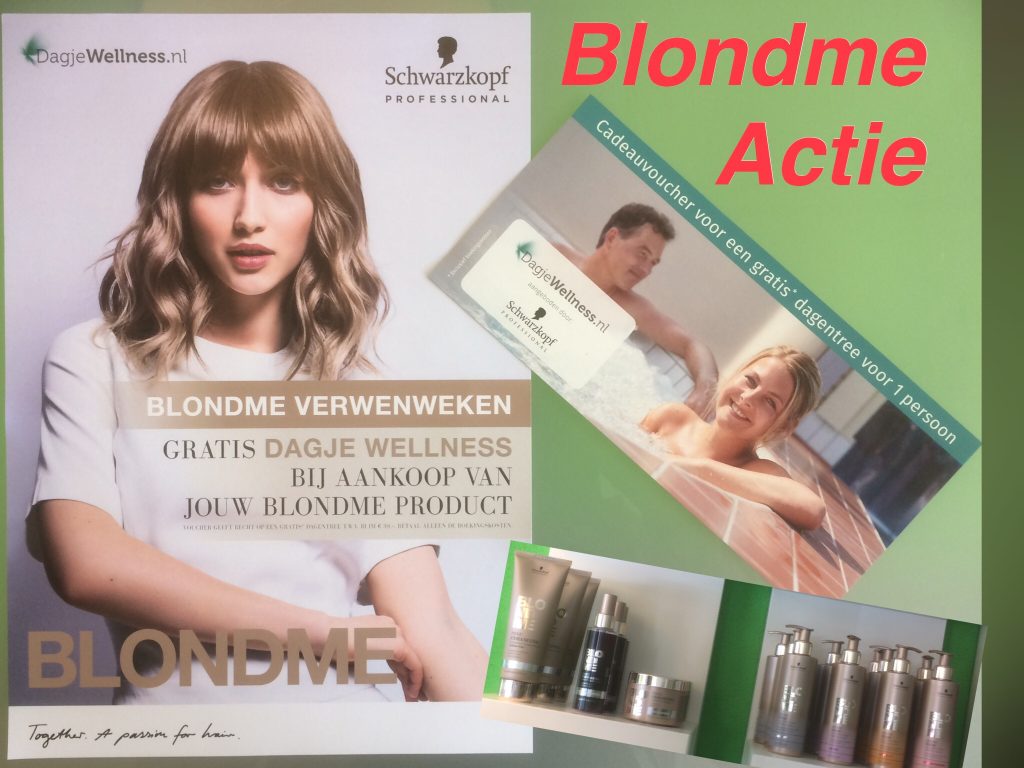 Nu bij aankoop van een blondme product of bij blondme behandeling een voucher kado voor een dagje welness, zolang de voorraad strekt.